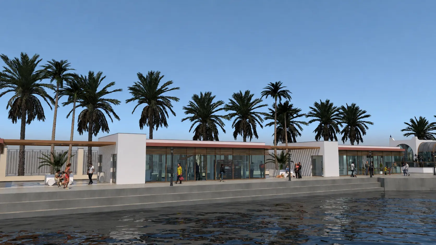 Fachada comercial abierta al mar