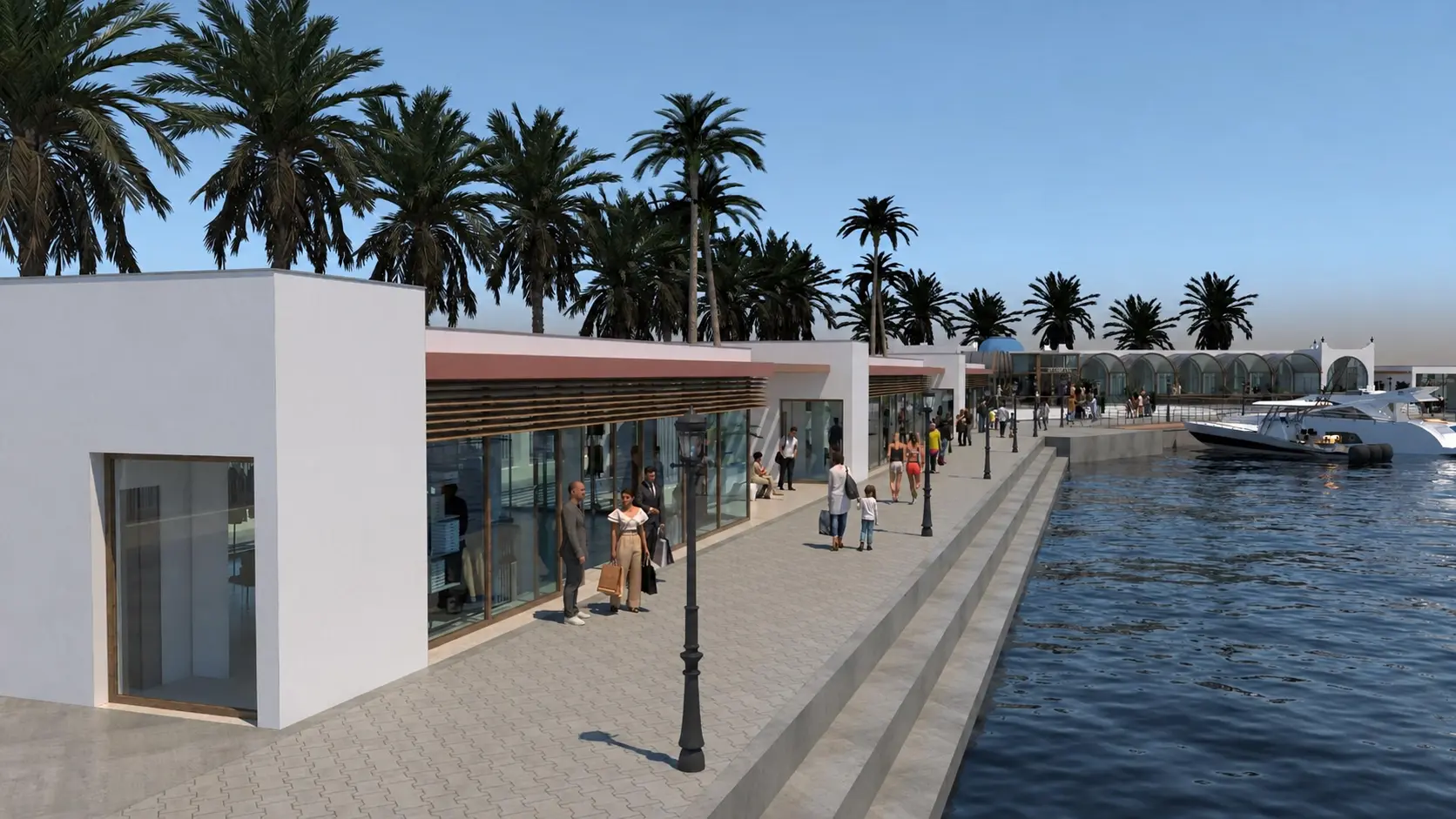 Paseo comercial del futuro complejo